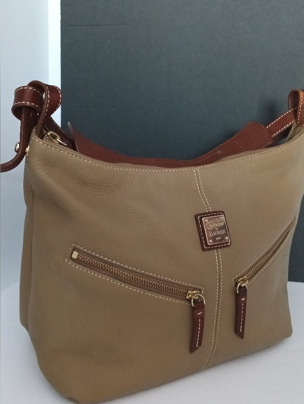 Dooney & Bourke Tan Leather Purse with Shoulder Strap